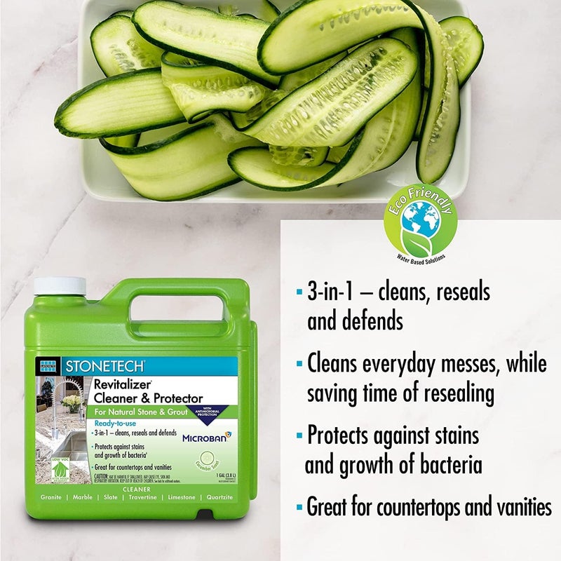 StoneTech RTU Revitalizer, Cleaner & Protector for Tile & Stone, 1-Gallon (3.785L), Cucumber Scent - Image 3